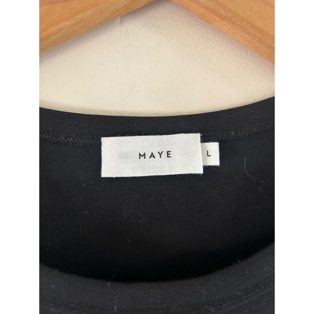 Maye Mimi Jersey Cotton Midi Dress in Black/Camel sz L - Picture 4 of 5